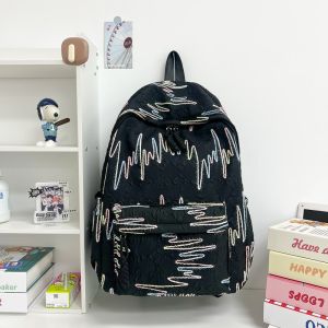Women New Solid Color Backpack Student Minimalist Backpack
