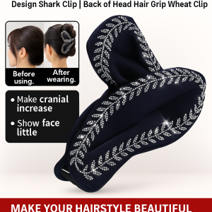 Design Fabric Shark Clip Back of Head Hair Clip Hair Grip Wheat Leaf Headwear