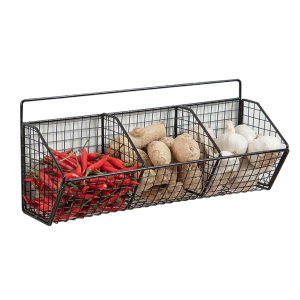 Kitchen Condiments Origanizer Rack Wall Mounted Onion Fruit Storage Basket