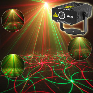 ESHINY USB Remote Mini Red Green Laser Projector 4 patterns Disco DJ Light Dance Bar Family Party Christmas Bedroom Holiday Stage Effect Lamp Show B22