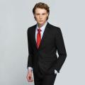GQ Essential Suits สูทผู้ชายทรงสลิม รุ่น Super TR Slim Black  สีดำ (ซักเครื่องได้). 