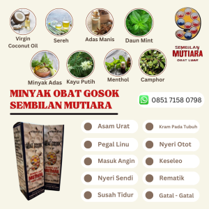 Sembilan Mutiara ASLI Obat Minyak Pijat Urut 9 Mutiara 50 ML Herbal