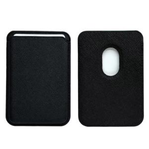 Luxury M Saffiano Leather Card Holder for 15 14 13 12 Mag Safe Wallet for Phone Accessories Strong Magnetism Suction Type
