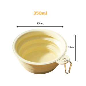 แมว ชามซิลิโคน ซิลิโคนพับได้ชามอาหารสุนัข ชามสัตว์เลี้ยงพับได้ พกพาง่ายสะดวก ใส่น้ำใส่อาหารน้องหมา-แมว