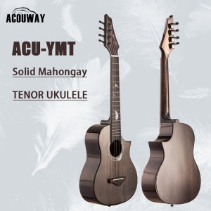 ACOUWAY YMT 26inch Cutaway Tenor Ukulele: A Solid Mahogany Top & Glossy Finish Instrument