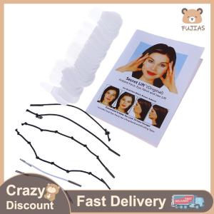 FUJIAS4 สติกเกอร์ติดใบหน้าแบบบางที่มองไม่เห็น100ชิ้น เซ็ตหน้ารูปตัววีริ้วรอยทำให้ผิวหย่อนคล้อยยกกระชับหน้าขึ้นคอตาสองคางเทปกาว