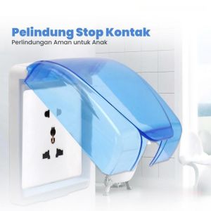 ideku Kotak Cover Tutup StopKontak Waterproof Biru - Box Tutup Colokan Listrik Anti Air Pengaman StopKontak Kotak Cover Colokan Listrik Dinding