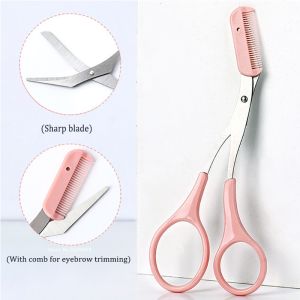 Eyebrow Trimming Knife Eyebrow Face Razor For Women Eyebrow Scissors With Comb Brow Trimmer Scraper