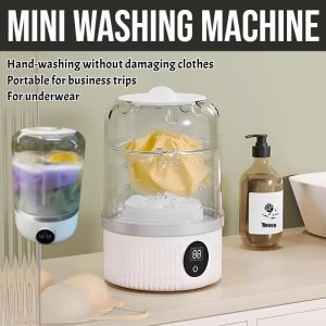 Mini Washing Machine Small Underwear Cleaning Washer Semi Auto Laundry Clothes Washer Wireless Charging Portable Washing Machine Deep Cleaning Of Underwear