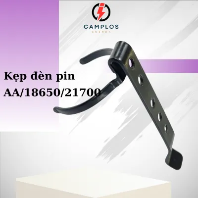 Kẹp thép dành cho đèn pin siêu sáng kích thước AA/14500/18650/21700 kẹp 2 chiều dành cho các loại đèn bin EDC đa năng