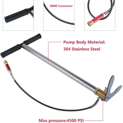Pcp Pump for airgun 6000Psi/4500Psi High Pressure Hand Pump 3 Stage Air Pump For High Pressure Tires And Pre-Charged Pneumatic Airguns Pcp Airgun Rifle Pump Tire Inflator with Gauge for Air RifleBallBikeCarMotorcycleAir Cushion pcp pump for airgun