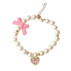 Pet Pearls Collar Necklace New Years Cats Pendants Small Cats Pendants for Photoshoots and Daily Activity