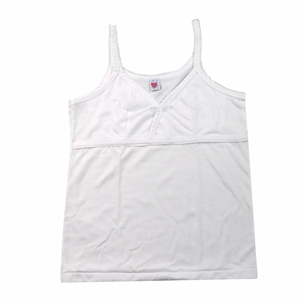 High Quality Cotton Kids Girls Teens Sando - white