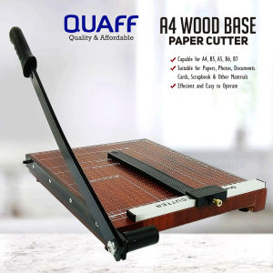 Quaff Paper Cutter Wood & Metal Base With Adjuster A4 Size