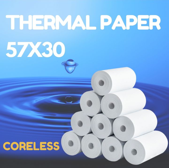 Coreless Thermal Paper 57mm x 30mm handheld Receipt paper for Thermal