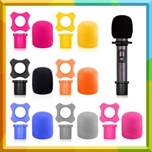 Windscreen Covers Foam Filter Shakeproof Anti-Rolling Microphone Protection Silicone Ring Bottom Rod Sleeve Holder