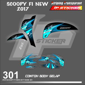 SCOOPY FI NEW 2017  (COD) STIKER STRIPING MOTOR HONDA SCOOPY FI NEW  HOLOGRAM DAN TRANSPARAN