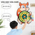 Đồ chơi Bảng phi tiêu bóng dính cho bé tính điểm hình con vật ngộ nghĩnh tặng kèm 3 trái bóng. 