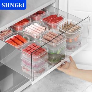 SHNGki 1 cái hộp bảo quản thực phẩm tủ lạnh đông lạnh thịt rau tươi giữ hộp trong suốt nhà bếp hộp lưu trữ kín