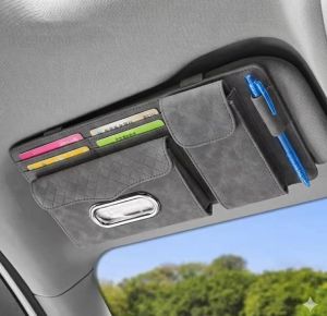 Multifunctional Car Visor Organizer (Suede leather - Blue)