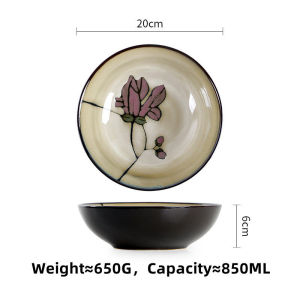Omk gốm phong cách Nhật Bản 8 inch Bát 850ml Magnolia loạt