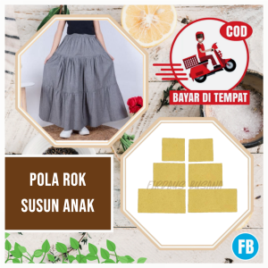 【COD】Pola Rok Susun Anak | Pola Instan Rok | Pola Jiplak Rok | Pola Jahitan Lengkap Firdaus Busana