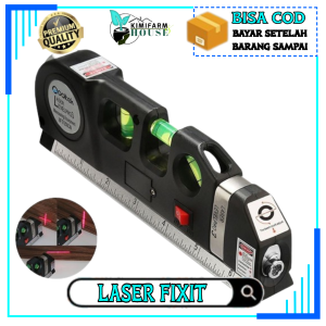 Fixit Laser Level Pro 3 Meteran Pengukur Kemiringan Waterpass PenggarisTukang Bangunan