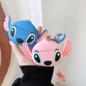 3D Cute Stitch Cartoon Soft Silicone Shockproof Protector Case for Airpods 3/Pro Case Accessories Decoration with Hang Ring (No Headphones)