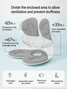 [Relieve Discomfort/Reduce Fatigue Long Sitting] Ergonomic Posture-Correcting Lumbar Support Chair/人体工学矫正坐姿护腰椅/Protect Waist Back Slow Elastic Memory Foam Soft Breathable Seat CushionFast shipping
