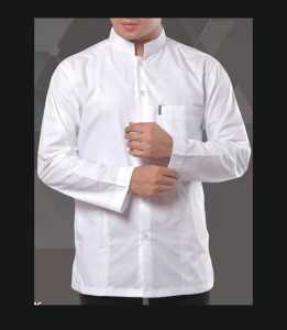 Baju koko pria putih polos all size katun halus