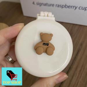 TOPSHOP Foldable Travel Hair Brush with Compact Mirror Folding Pocket Hairbrush for Women