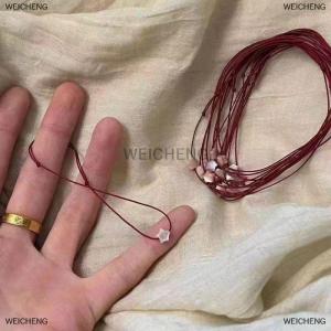 [COD] WEICHENG Lucky Red Rope Pink Pentagram Bracelets For Women Friendship Adjustable Star Hand Chain Fashion Jewelry Gifts Accessories
