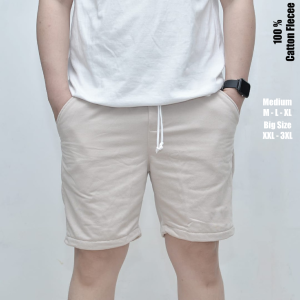 Celana pendek jersey pria wanita dewasa sakirstore Catton terpilih  Broadshott terlaris cream muda