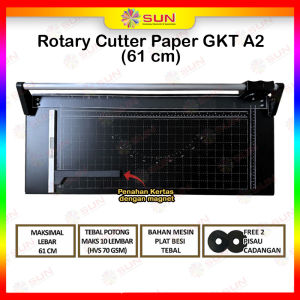 Rotary Paper Cutter Trimmer A2 / A1 vertikal 61 cm - Alat Potong / Pemotong kertas Hvs Kertas foto Photo glossy Silky Sticker Art Paper A1 A2 A3 A4 A5 A6 Pas Photo 4R SUN Cutting Pro GKT