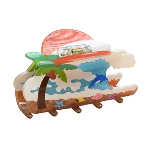 SEETE Acetic Acid Four Seasons Hair Claw Summer Spring Acetate Hair Clip Personalized Autumn Special-shaped Grab Clip Girls