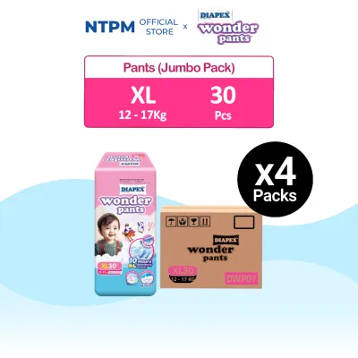 Diapex Wonder Pants Jumbo XL (30s) x 4 Packets (Carton)