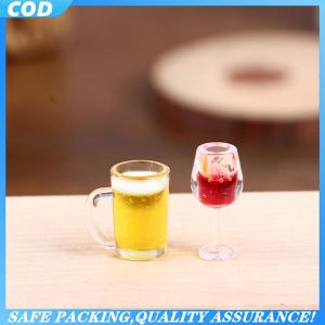 (COD) 5Pcs 1:12 Dollhouse Miniature Wine Cup Beer Mug Wine Bottle Model Doll Decor Toy