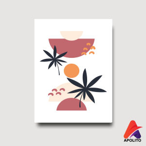 APOLITO (15X20 CM) HIASAN DINDING BOHO ABSTRAK WALLDECOR PAJANGAN POSTER HIASAN KAMAR DEKORASI KAYU
