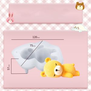 Kue/Pudding/ Jelly Sleeping Bear Silicone Mold Silikon Ready-Cetakan Beruang Tidur Untuk Mousse/ Kue/Pudding/ Jelly