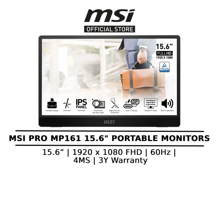 MSI MONITOR PRO MP161 E2 (15.6'' IPS 1920 x 1080 FULL HD / 4MS /60Hz /3Y) Portable Monitors