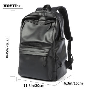 MOYYI High Quality Waterproof Leather Backpacks Large Capacity 14 inch Laptop Backpack For Men Women School bag Travel Casual Daypacks Mochila Male