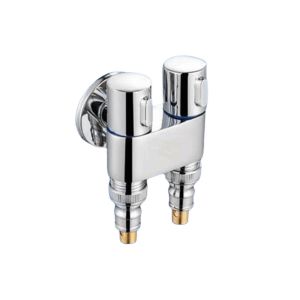 SFJHF Đồng thau Vòi máy giặt Tự động dừng nước Điều khiển kép Van góc Đa chức năng Chống rò rỉ Vòi chặn nước Phòng tắm