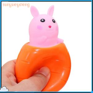 Easter Carrot Rabbit Squeeze Toy Cute Bunny Stress Relief Toy Sensory Toys Easter Birthday Gift for Kids