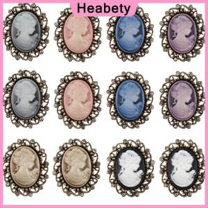 Heabety Vintage Gothic Style Head Statue Cameo Brooch Rhinestone Brooch for Women