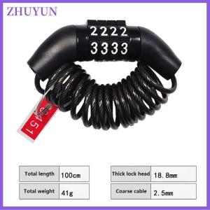 ZHUYUN 1Pcs Universal Motorcycle Bicycle Password Lock Portable Helmet Lock Anti-theft Mtb Road Bike Bicycle Locks
