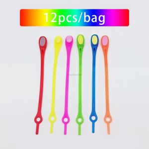 12Pcs/Set Silicone Elastic Shoelaces No Tie Shoelace Kids Adult Sneakers Quick Lace Lazy Sport Rubber Round Shoestrings 13Colors