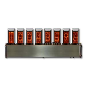 FFBH Digital Table Clocks Nixie Tube Clock Stainless Steel Creative Computer Desktop Watch Smart Noctilucent Retro Home Decoration 9H4B3