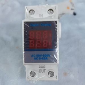 35mm Din Rail Single Phase Ammeter Meter Measuring AC 50-500V Modular Voltmeter Gauge Indicator Volt Amp Monitor