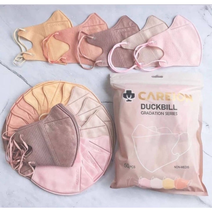 Mask Duckbill 50pcs Earloop Gradation Series Duckbill Mask Pastel Mix 5Colors packs Adult Face