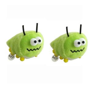 SHICA 2Pcs นุ่มนวล ของเล่นแมวหนอนมิ้นต์ แบบโต้ตอบ ทนต่อการกัด ของเล่นขนฟู ของใช้สัตว์เลี้ยง ฟันขึ้น ของเล่นแมว สำหรับสัตว์เลี้ยง